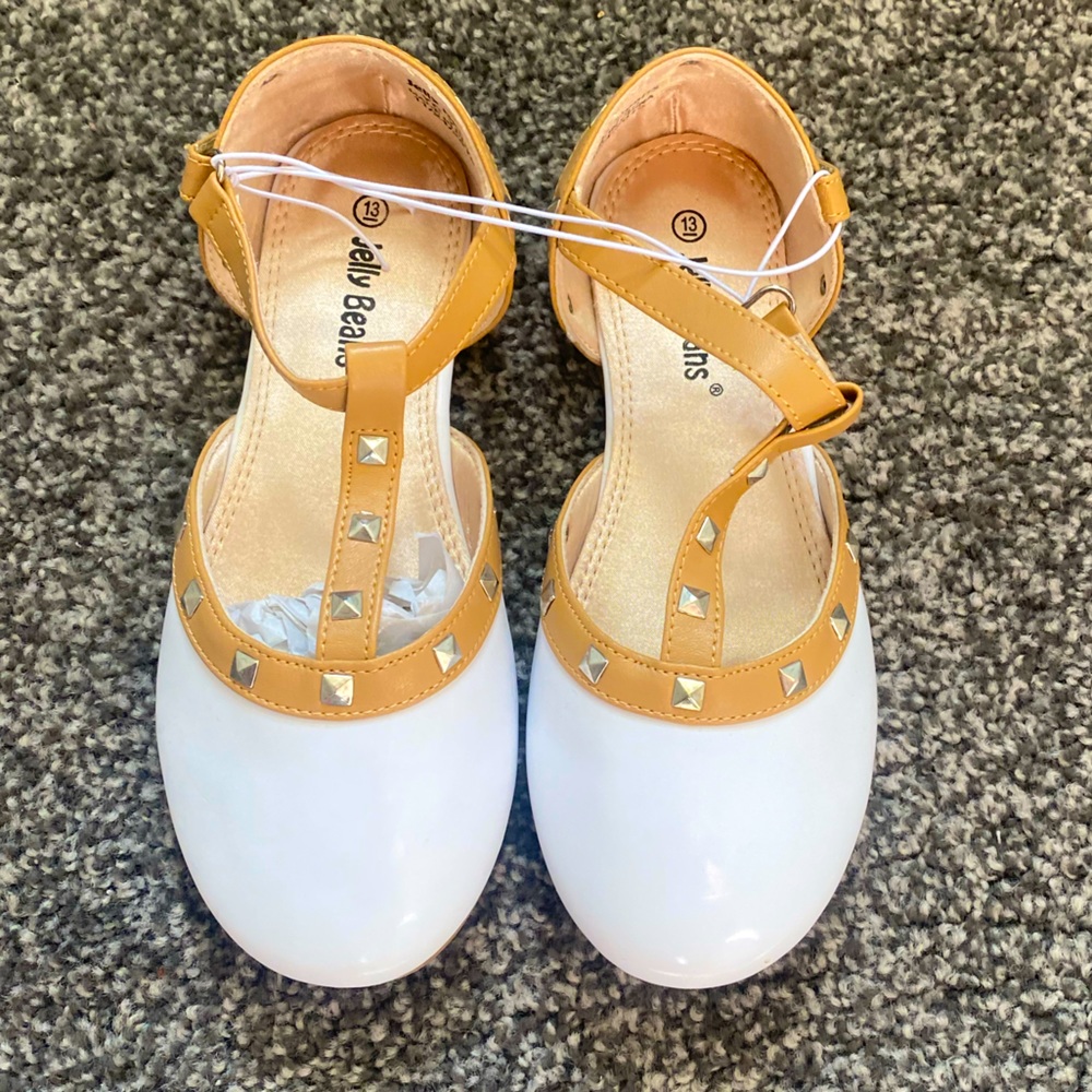 NWT Jelly Beans Girls Size 13 White Shoe